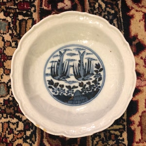 Rare Antique Japanese Impressed/Molded Porcelain Bowl Marked