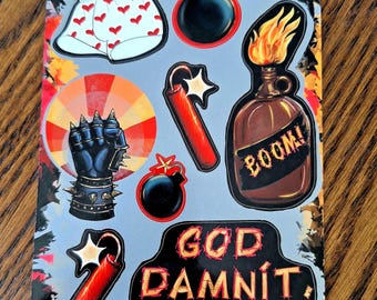 Dungeon Crawler Carl 'Carl' A6 Sticker Sheet- Waterproof Vinyl.