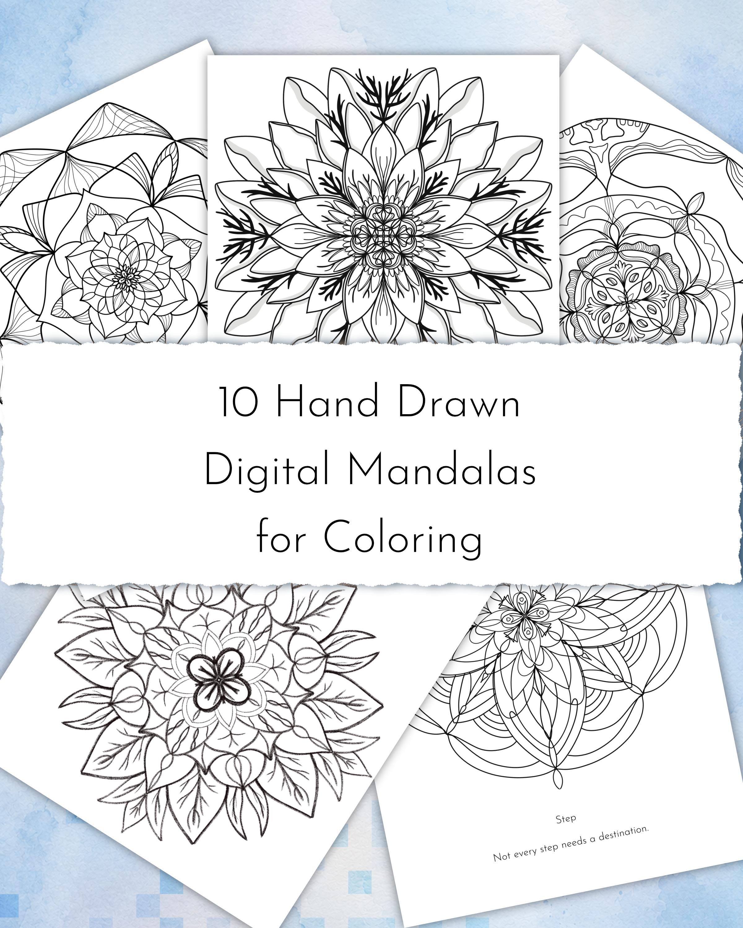 AVELIS Chapter 3: Flow | 10 Printable Mandalas | Digital Adult Coloring Book | Instant PDF Download