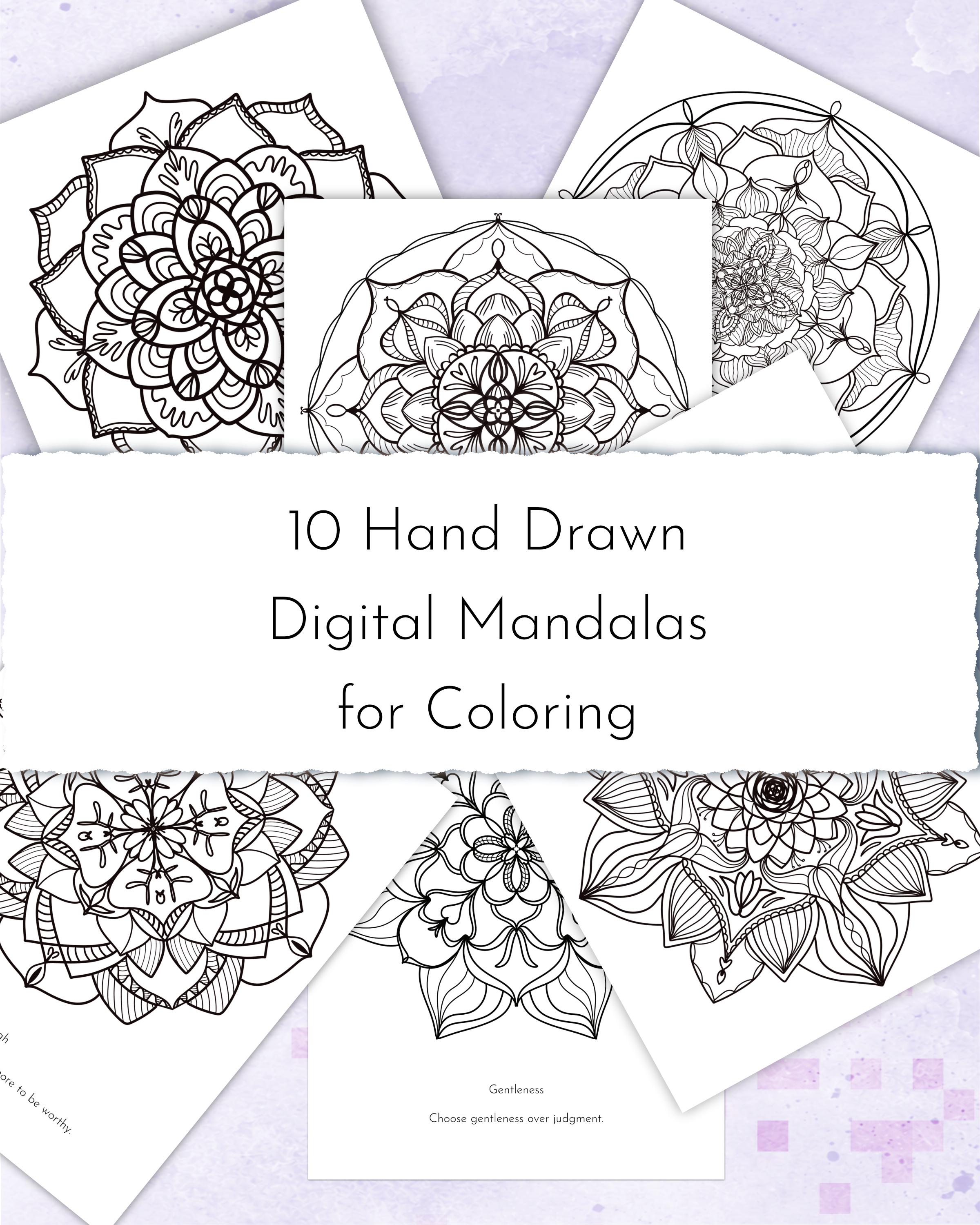 AVELIS Chapter 2: Accept | 10 Printable Mandalas | Digital Adult Coloring Book | Instant PDF Download
