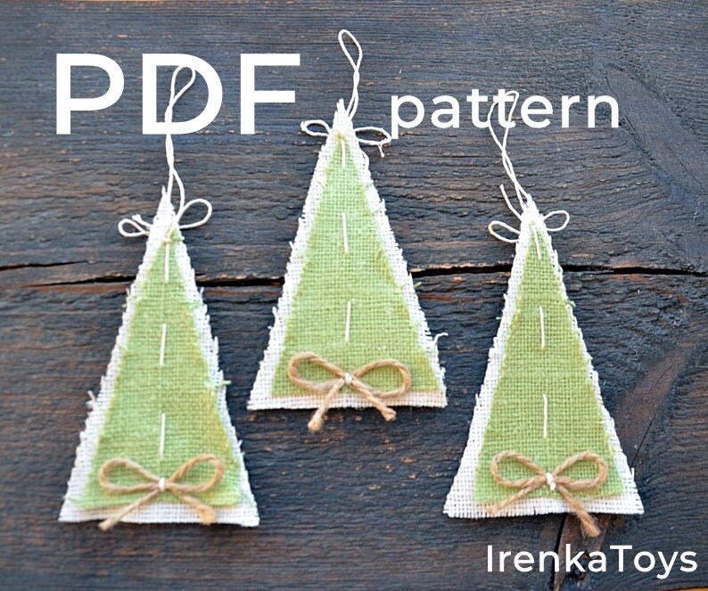 Christmas Trees PDF Pattern Tutorial How to Make Rustic Burlap ...
