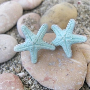 Sea star stud earrings coral starfish earrings Hawaiian jewelry, sea beach coral studs, inspired by nature image 2