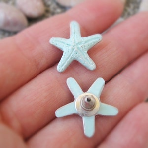 Sea star stud earrings coral starfish earrings Hawaiian jewelry, sea beach coral studs, inspired by nature image 5