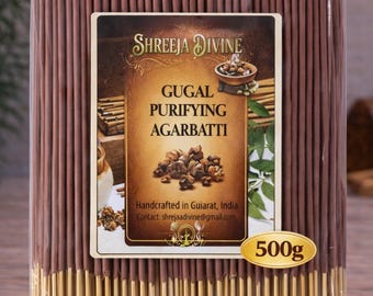 Handgemaakte Gugal Agarbatti wierookstokjes | Natuurlijke Gugal hars aroma voor puja, meditatie (500 g)