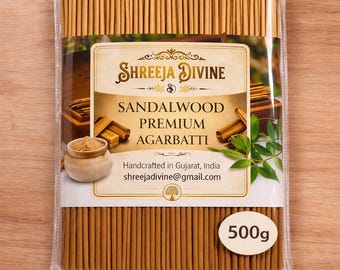 Handgemaakte sandelhoutwierookstokjes | Klassieke sandelhoutgeur voor meditatie en yoga (500 g)