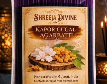 Handgemaakte Kapoor Gugal wierookstokjes | 100 stuks Indiase agarbatti voor puja en gebed