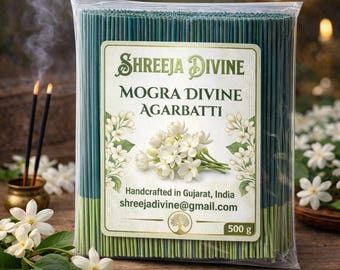 Handgemaakte Mogra Jasmijn Wierookstokjes | Indiase Agarbatti, Bloemig Aroma voor Meditatie, Huisparfum (500 g)