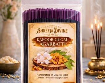 Kapoor Gugal wierookstokjes 500 g | Handgemaakte Indiase agarbatti voor puja, gebed en meditatie