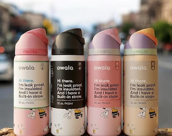 Custom Snoopy Owala 32 Oz Water Bottle Wrap, Peanuts Cartoon Inspired Tumbler Design, Cute Kawaii Gift for Her