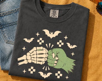 Pinky Promise Halloween Comfort Colors® Tshirt, Witch Monster Tee, Skeleton Sweatshirt
