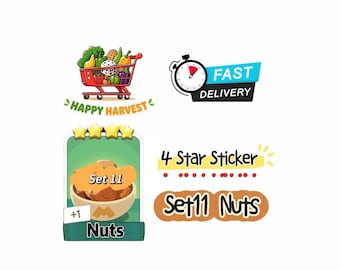 Monopoly Go Nuts - Set 11 - Autocollant 4 étoiles - Bonne récolte