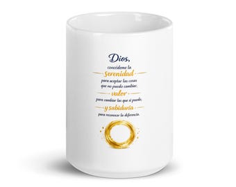 Taza espiritual motivacional | Oración de la serenidad | Regalo apoyo cáncer y sanación emocional | Mug mindfulness y fortaleza