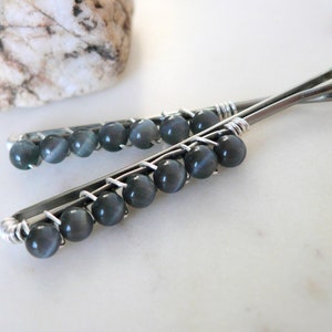 Green Cat Eye Bobby Pin | Green Hair Pins | Beaded Bobby Pins | Hair Accessories | Hair Jewelry | Handmade Hair Accessories | Bridal Pins
