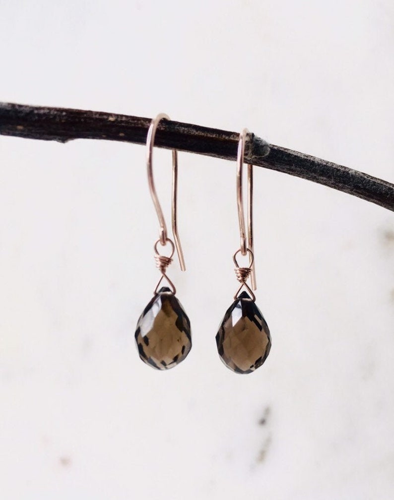 BROWN SMOKY QUARTZ Gemstone 925 Solid Silver Marquise Hook Earrings Jewelry BROWN SMOKY QUARTZ Gemstone 925 Solid Silver Marquise Hook Earrings Jewelry