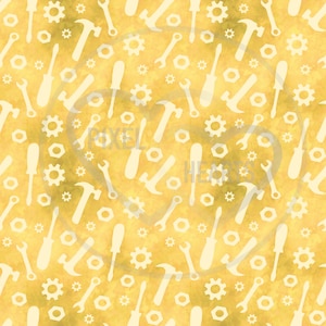 Tools Yellow Gradient seamless pattern, DIY Crafting, hand drawn design (Digital Download)