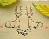 Hand embroidery designs 9"x4" • PDF • Deer Hand embroidery • Woodland theme • NaiveNeedle