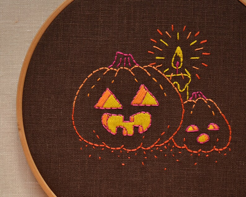 Halloween hand embroidery pattern PDF Simple embroidery Etsy