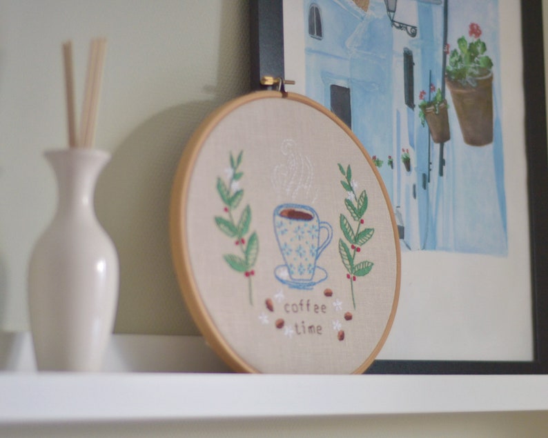 Coffee embroidery pattern downloadable pdf embroidery  etsy