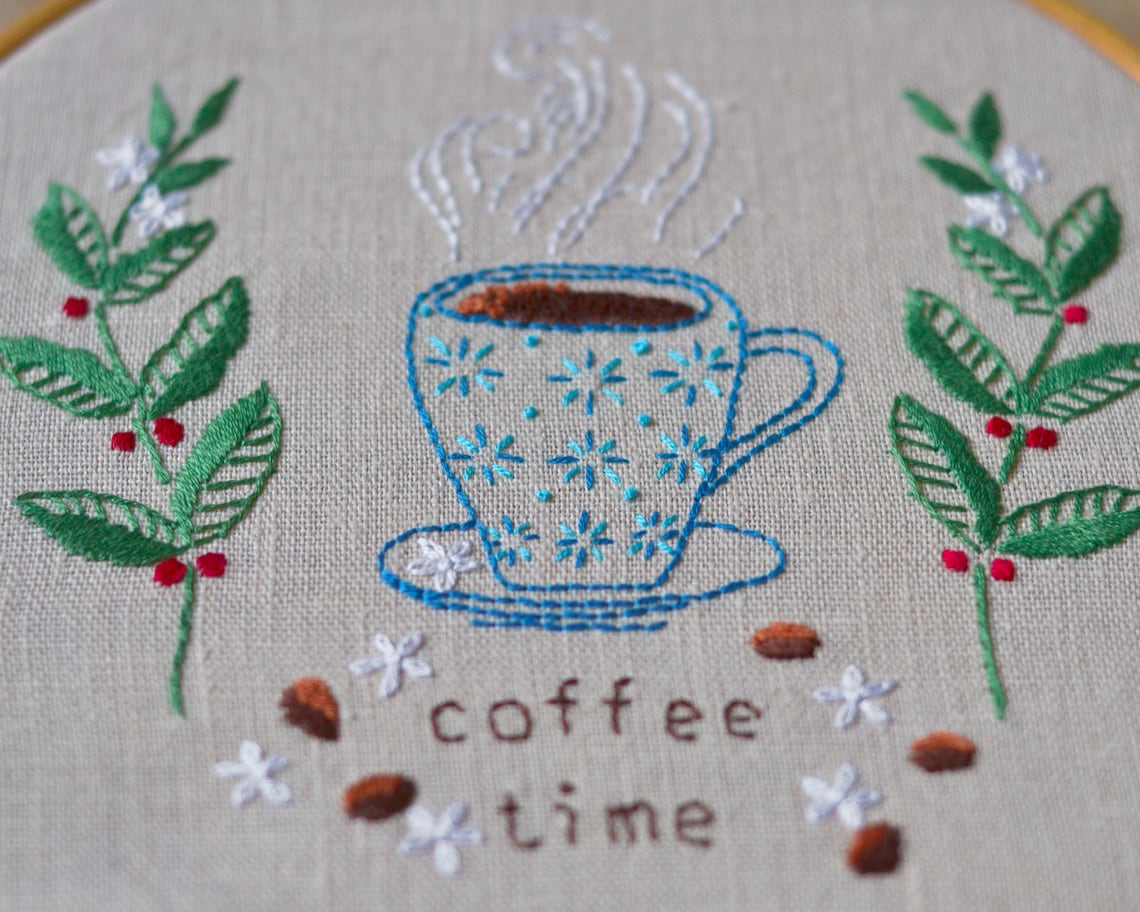 Coffee embroidery sybju downloadable pdf embroidery  etsy Coffee embroidery sybju downloadable pdf embroidery  etsy