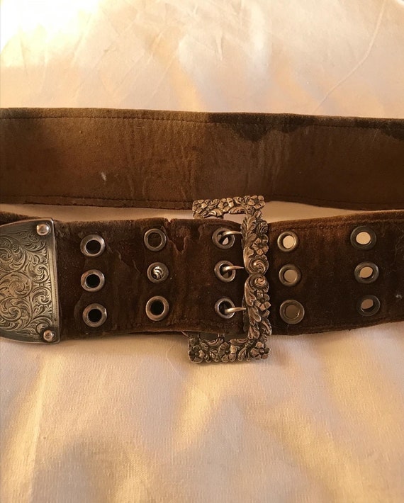 Asprey silver buckle on leather belt ladies early… - image 4