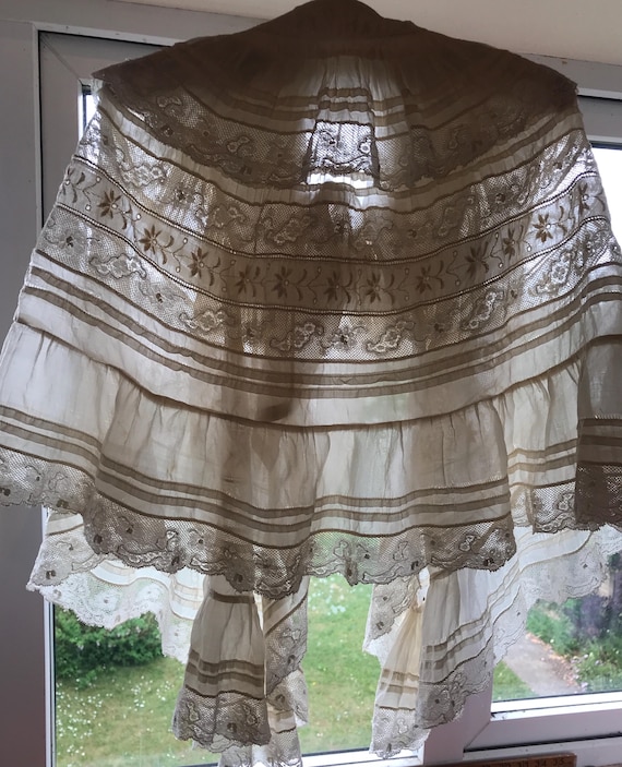 Vintage Embroidered Silk Baby Dress Cape: Heirloom Christening