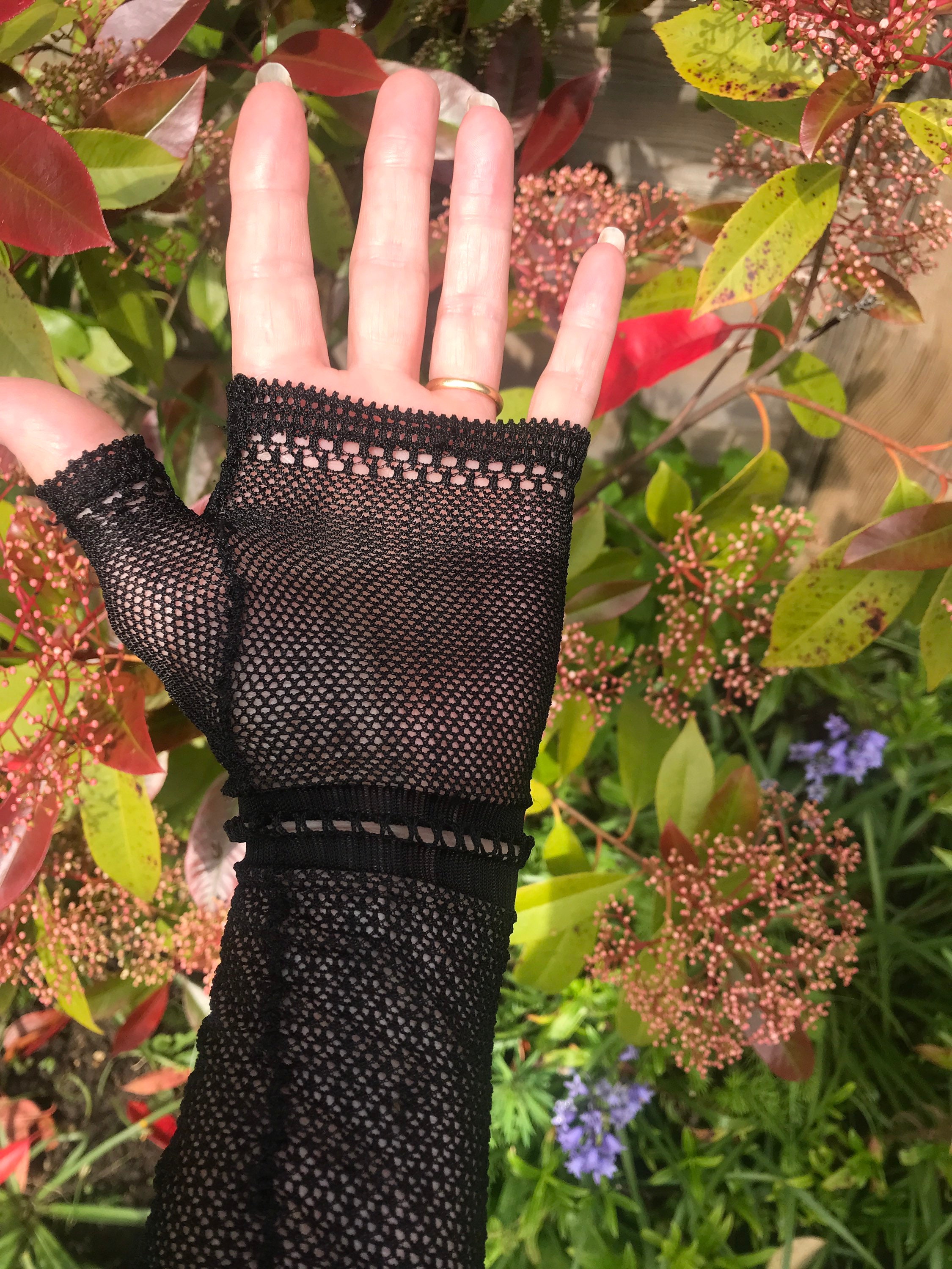 Chanel Fingerless Gloves with Indian Inspired Pattern