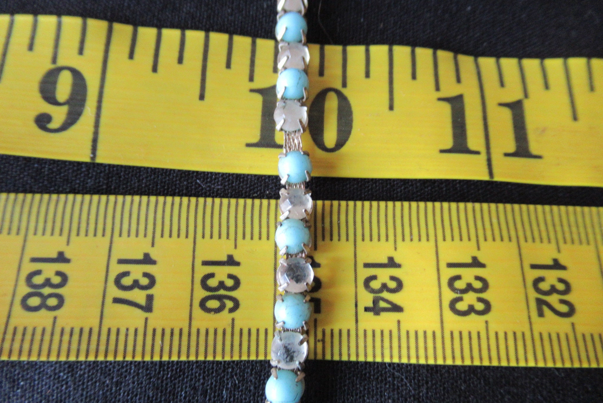 Rhinestone Turquoise Glass Bead Metal Trim Edging Length Etsy UK
