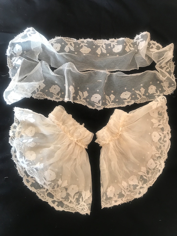 ヴィンテージ キャリックマクロス レース スリーブ & ボーダー