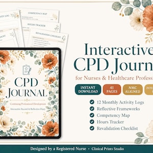 Interaktywny dziennik CPD dla pielęgniarek | Dziennik refleksyjny dotyczący rewalidacji NMC (wersja cyfrowa do pobrania)