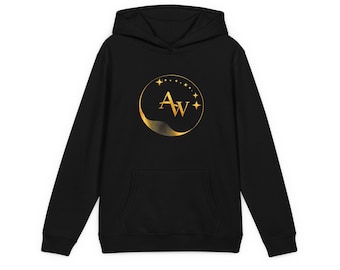 Moletom juvenil com capuz e logo da lua dourada AW | Emblema de estrela