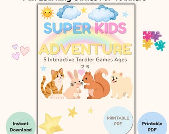 Bundel met afdrukbare spellen voor peuters (pdf) | Voorschoolse leeractiviteiten voor kinderen | Direct downloaden