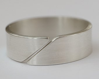 Silver ring open narrow smooth stackable