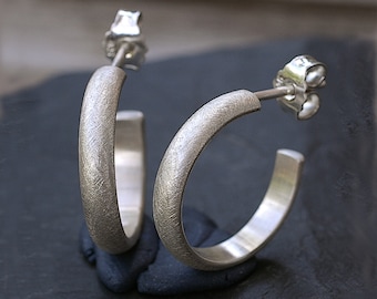 Wire hoops real silver rough