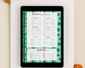 Digital Lucky Planner Template with Decorative Stickers