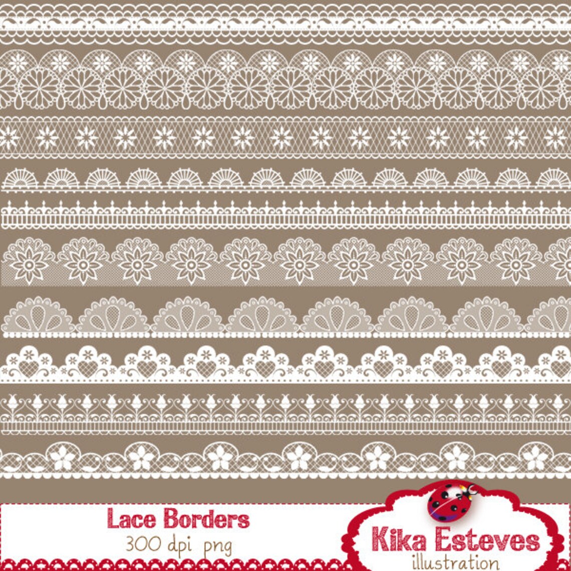 Lace Borders Digital Clipart / Scrapbooking Card Design - Etsy