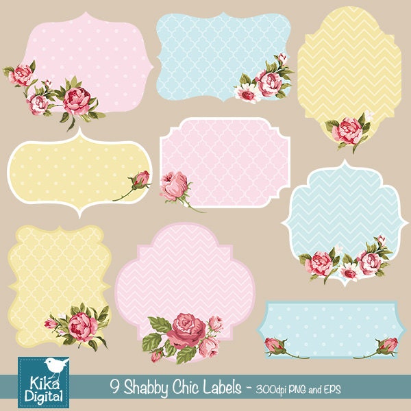 Étiquettes Shabby Chic, cadres numériques Shabby Chic, Clipart numérique, cadres de scrapbooking numérique, étiquettes minables, png & eps - TÉLÉCHARGEMENT IMMÉDIAT