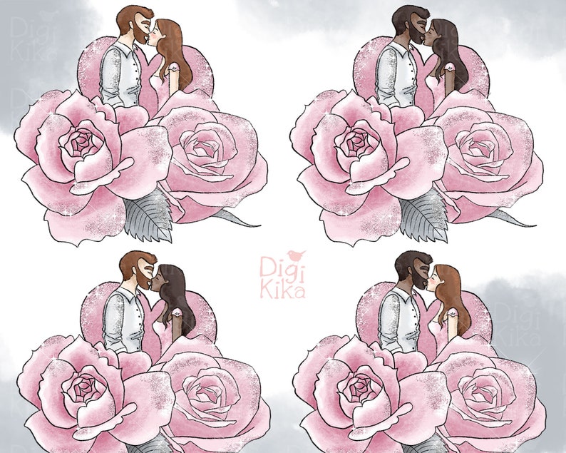 Download Be Mine Bundle Valentine's Day Clipart Seamless Paper | Etsy