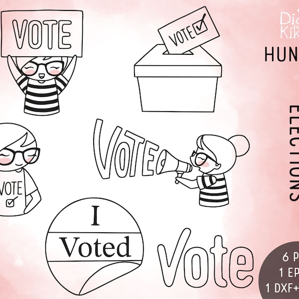 Elena Planner Girl - Election Stamp Clipart Planner Stickers, scrapbook, card design, invitation, paper crafts, web design, cute character