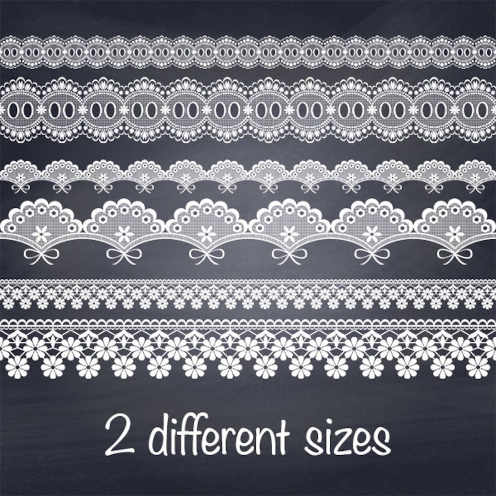 Lace Borders Clipart, White Lace Borders, Wedding Lace, Digital Borders