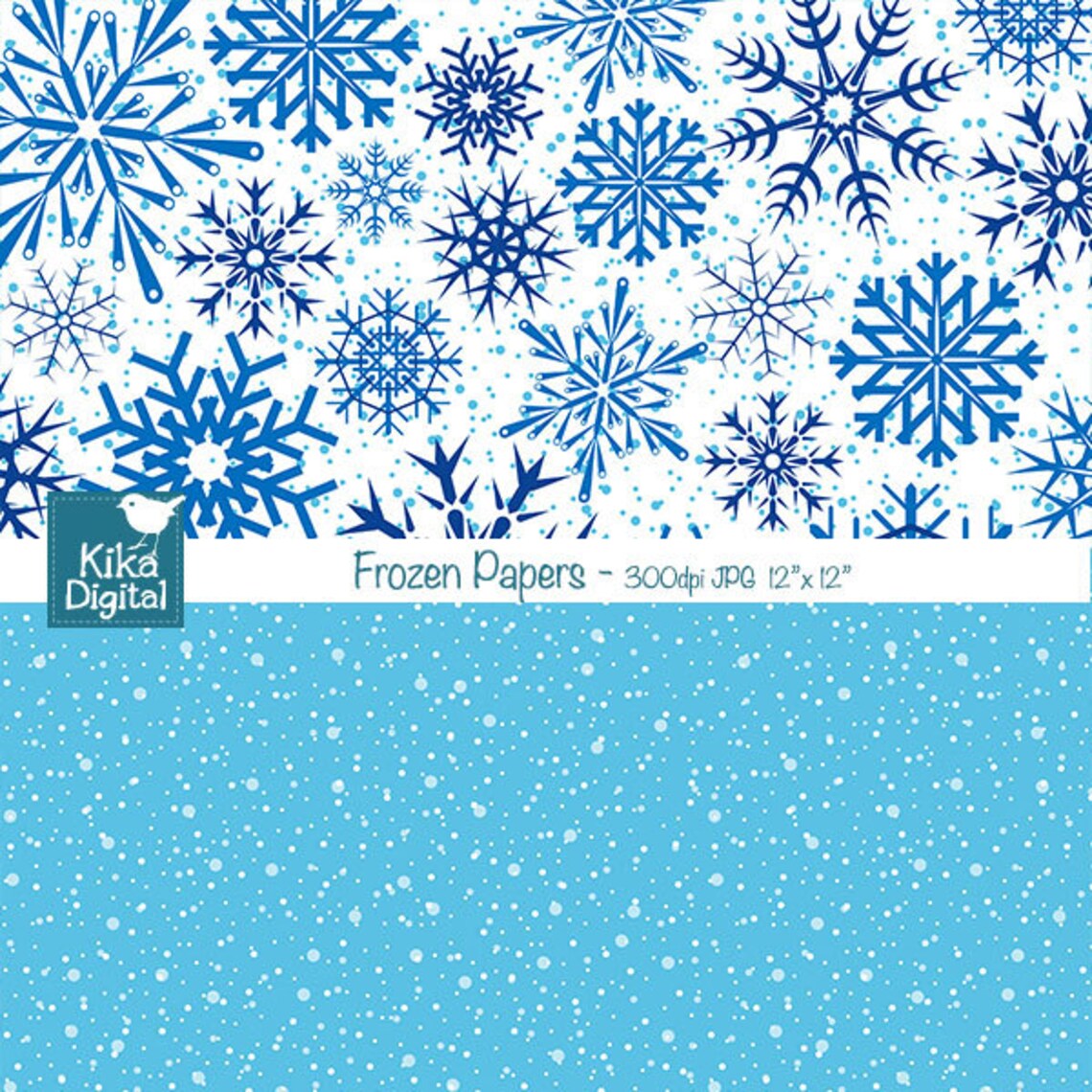 Frozen Digital Papers Winter Scrapbook Papers Card Design - Etsy