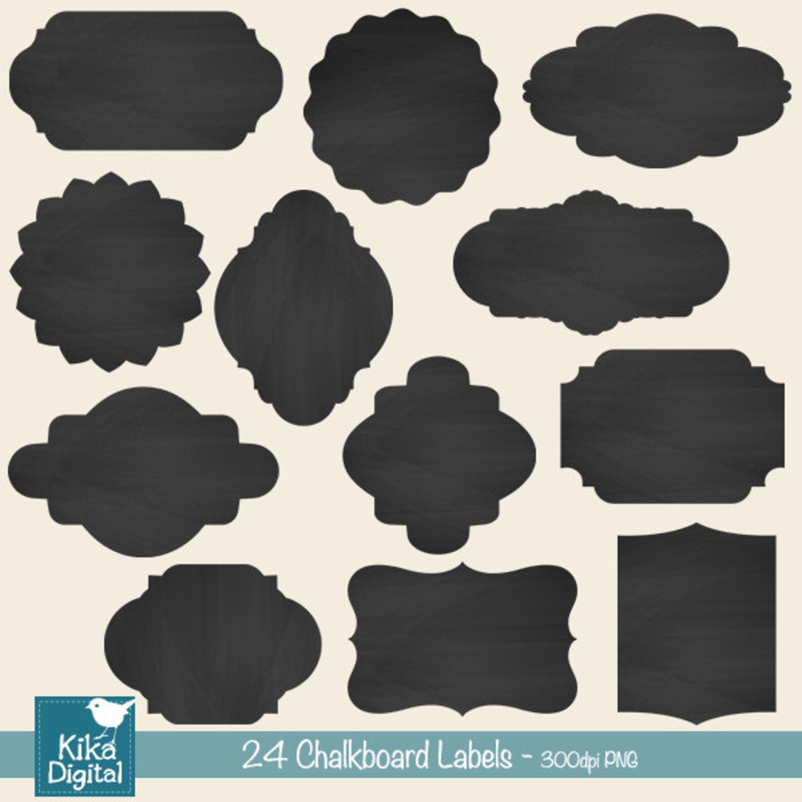 Chalkboard Labels 24 Basic Chalkboard Labels Digital | Etsy
