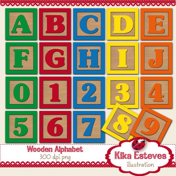 wooden picture alphabet blocks for babies and kids - made in the USA -  Smiling Tree