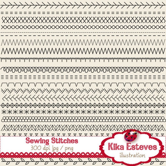 Stitching Patterns Vector Sewing Stitches Clipart