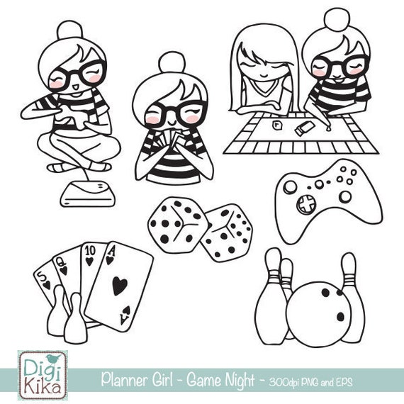 Girls Game Night Clip Art