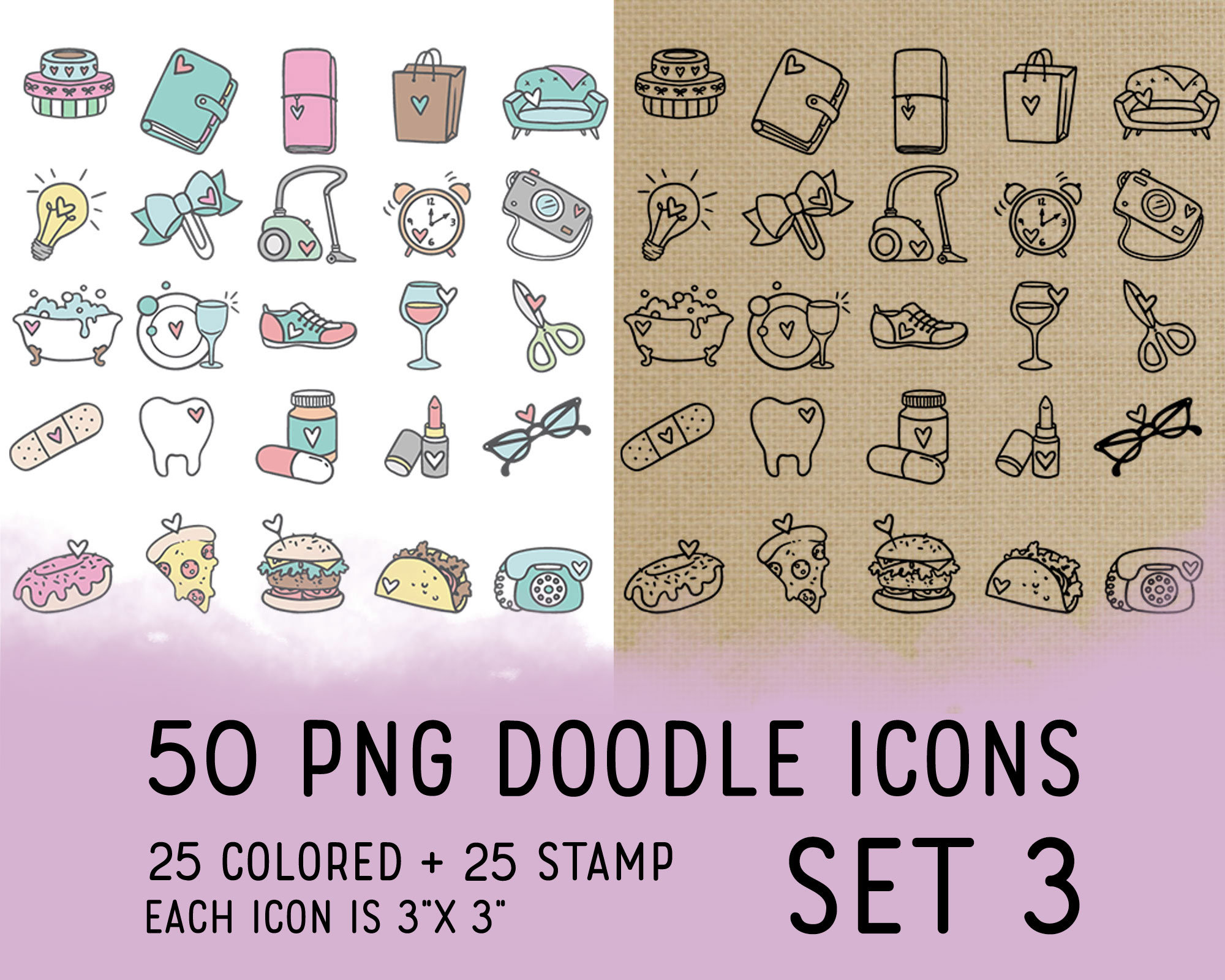 Doodle Stickers, Svg,png,journal Stickers,girls Stickers,planner  Stickers,cute Icons,instand Download,scrapbook,doodle Clipart,digital File  -  UK