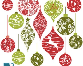 Christmas Balls Digital Clipart / Scrapbooking - card design, invitations, stickers, paper crafts, web design - INSTANT DOWNLOAD