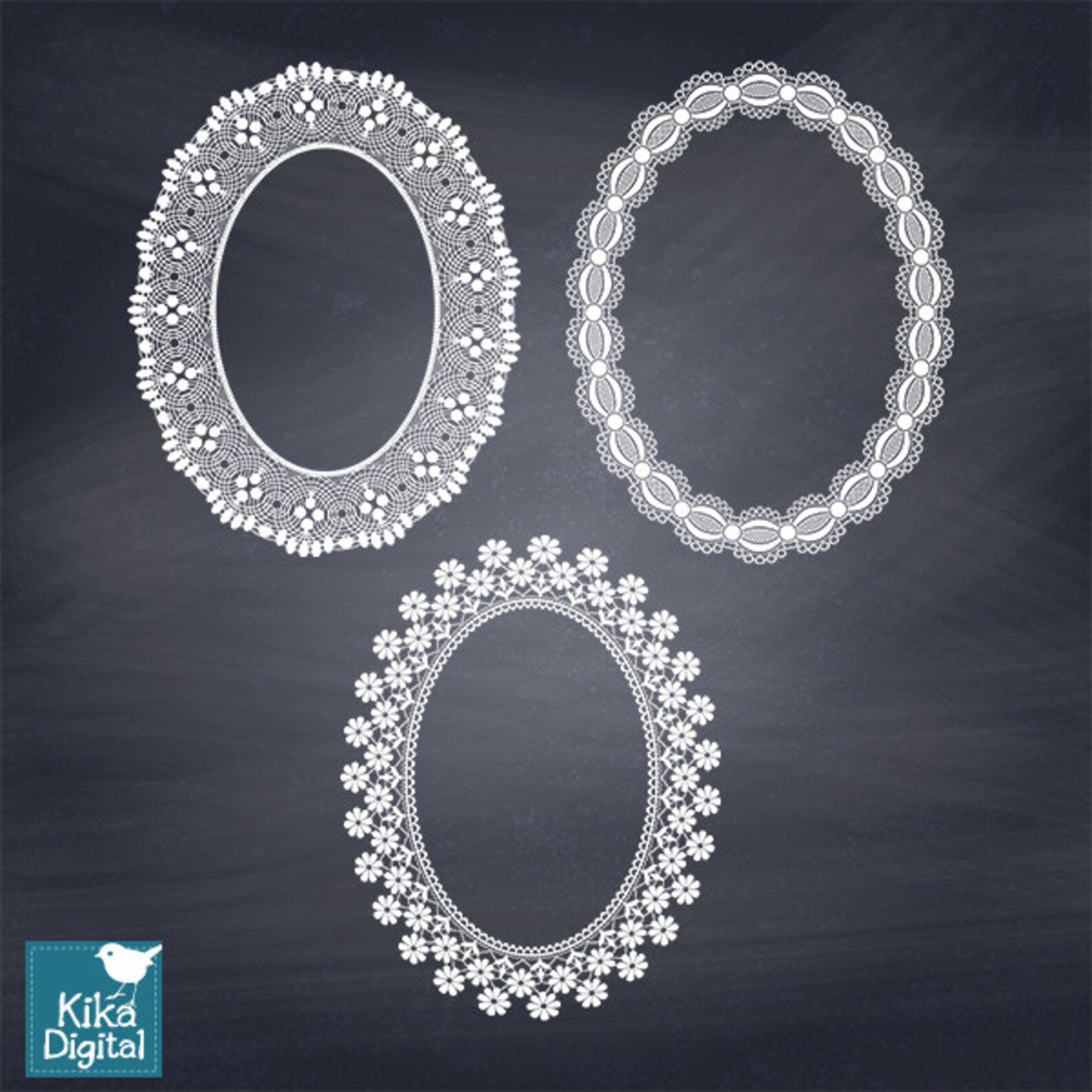 White Lace Frames Digital Lace Clip Art Wedding Lace - Etsy