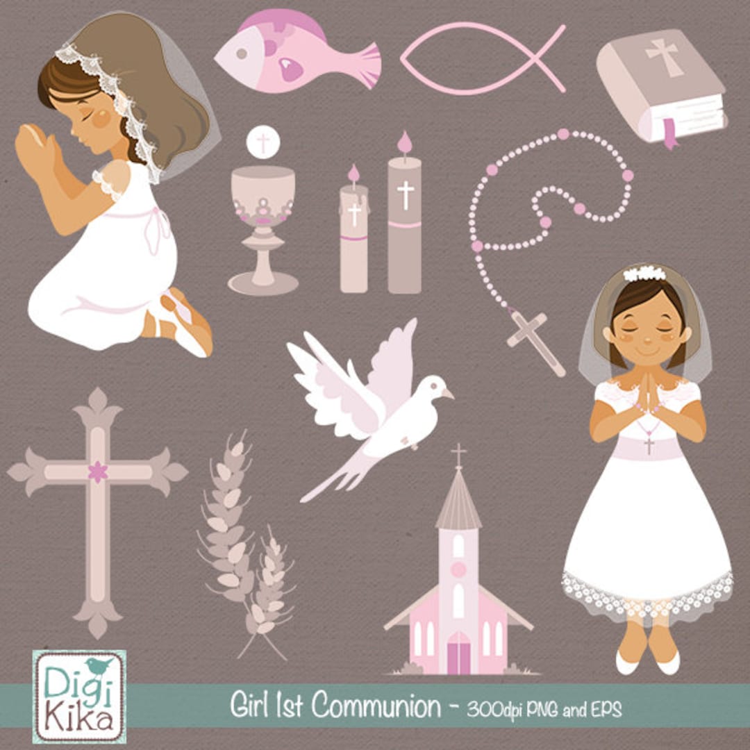 Girl First Communion Clip Art Communion Clipart, Catholic Vector