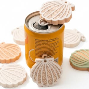 Seashell  Can Opener Keychain 3D Print File | Cute Girly Can Tab Opener 3MF & STL file (Digital Download)