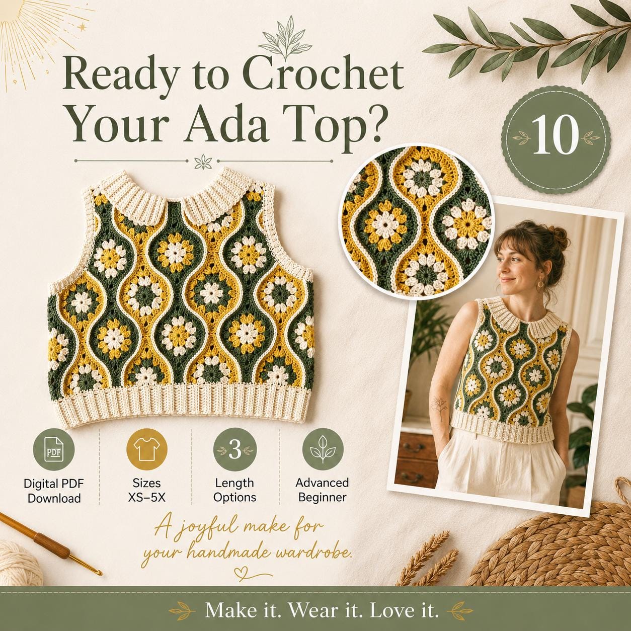 30 Granny Square Vest Crochet Patterns for Retro Layers, Boho Vests, and Handmade Gifts 10 Floral Granny Square Summer Top
